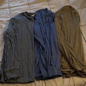 Express Olive Long Sleeve Henley Shirt